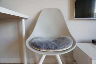 Genuine Sheepskin Eames style chair seat pad cushions High quality Grey