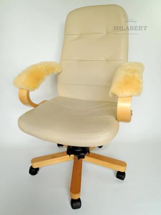 Genuine Medical Sheepskin Armrest Cover Pad for Office Chair - Wheelchair - Scooter