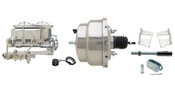 GMFS3-310-  1965-1968 GM Full Size (Impala, Bel Air) 8" Dual Chrome Booster Conversion Kit w/ Chrome Master Cylinder Bottom Mount Disc/ Drum Proportioning Valve Kit