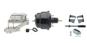 GMFS3-713-  1965-1968 GM Full Size (Impala, Bel Air) 8" Dual Powder Coated Black Booster Conversion Kit w/ Chrome Master Cylinder Left Mount Disc/ Drum Proportioning Valve Kit