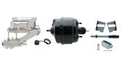GMFS3-725-  1965-1968 GM Full Size (Impala, Bel Air) 8" Dual Powder Coated Black Booster Conversion Kit w/ Chrome Flat Top Master Cylinder Left Mount Disc/ Disc Proportioning Valve Kit