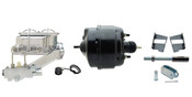 GMFS3-727-  1965-1968 GM Full Size (Impala, Bel Air) 8" Dual Powder Coated Black Booster Conversion Kit w/ Chrome Master Cylinder Left Mount Disc/ Disc Proportioning Valve Kit