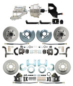 DBK6272834-MP-331 1962-72 Mopar B&E Body Front & Rear Disc Brake Conversion Kit w/ Standard Rotors ( Charger, Challenger, Coronet) w/ 8" Dual Chrome Booster Conversion Kit w/ Flat Top Chrome Master Cylinder & Left Mount Valve Kit
