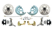 DBK6267LX-B  - 1962-1967 Chevy Nova X-Body Disc Brake Kit Drilled & Slotted Rotors & Powder Coated Black Calipers