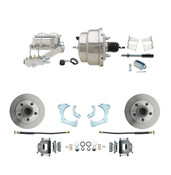 DBK6568-GMFS3-311  - 1965-1968 GM Full Size Front Disc Brake Kit (Impala, Bel Air, Biscayne) & 8" Dual Chrome Booster Conversion Kit w/ Chrome Master Cylinder Left Mount Disc/ Drum Proportioning Valve Kit