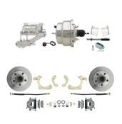 DBK5964-GMFS2-309  - 1959-1964 GM Full Size Front Disc Brake Kit (Impala, Bel Air, Biscayne) & 8" Dual Chrome Booster Conversion Kit w/ Flat Top Chrome Master Cylinder Left Mount Disc/ Drum Proportioning Valve Kit