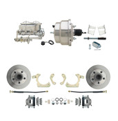 DBK5964-GMFS2-310  - 1959-1964 GM Full Size Front Disc Brake Kit (Impala, Bel Air, Biscayne) & 8" Dual Chrome Booster Conversion Kit w/ Chrome Master Cylinder Bottom Mount Disc/ Drum Proportioning Valve Kit