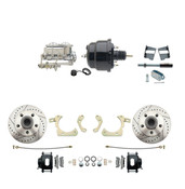 DBK5964-GMFS2-712  - 1959-1964 GM Full Size Front Disc Brake Kit (Impala, Bel Air, Biscayne) & 8" Dual Powder Coated Black Booster Conversion Kit w/ Chrome Master Cylinder Bottom Mount Disc/ Drum Proportioning Valve Kit