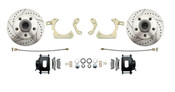 DBK5964LX-B  - 1959-1964 Full Size Chevy Complete Disc Brake Conversion Kit w/ Powder Coated Black Calipers & Drilled/ Slotted Rotors