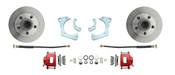 DBK5964-R  - 1959-1964 Full Size Chevy Complete Disc Brake Conversion Kit w/ Powder Coated Red Calipers