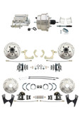 DBK59641012FSLX-GMFS2-328  - 1959-1964 GM Full Size Disc Brake Kit Drilled/Slotted Rotors (Impala, Bel Air, Biscayne) & 8" Dual Chrome Booster Conversion Kit w/ Flat Top Chrome Master Cylinder Bottom Mount Disc/ Drum Proportioning Valve Kit