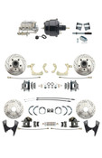 DBK59641012FSLX-GMFS2-726  - 1959-1964 GM Full Size Disc Brake Kit Drilled/Slotted Rotors (Impala, Bel Air, Biscayne) & 8" Dual Powder Coated Black Booster Conversion Kit w/ Chrome Master Cylinder Bottom Mount Disc/ Drum Proportioning Valve Kit