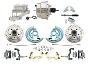 DBK6472LX-GM-311  - 1964-1972 GM A Body Front Power Disc Brake Conversion Kit Drilled & Slotted Rotors w/ 8" Dual Chrome Booster Kit