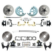DBK64721012-B  - 1964-1972 GM A Body (Chevelle, GTO, Cutlass) Stock Height Front & Rear Disc Brake Kit Black Calipers