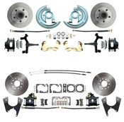 DBK6472D1012-B  - 1964-1972 GM A Body (Chevelle, GTO, Cutlass) 2" Drop Front & Rear Disc Brake Kit Black Calipers