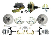 DBK6472D-GM-209  - 1964-1972 GM A Body Front Power 2" Drop Disc Brake Conversion Kit Standard Rotors w/9" Single  Zinc Booster Kit