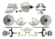 DBK6472D-GM-309  - 1964-1972 GM A Body Front Power 2" Drop Disc Brake Conversion Kit Standard Rotors w/8" Dual Chrome Flat Top Booster Kit