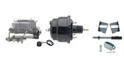 GMFS2-722-  1959-1964 GM Full Size (Impala, Bel Air) 8" Dual Powder Coated Black Booster Conversion Kit w/ Aluminum Master Cylinder Bottom Mount Disc/ Disc Proportioning Valve Kit