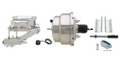 GMFS1-329-  1955-1958 GM Full Size (Impala, Bel Air) 8" Dual Chrome Booster Conversion Kit w/ Flat Top Chrome Master Cylinder Left Mount Disc/ Disc Proportioning Valve Kit