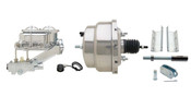 GMFS1-331-  1955-1958 GM Full Size (Impala, Bel Air) 8" Dual Chrome Booster Conversion Kit w/ Chrome Master Cylinder Left Mount Disc/ Disc Proportioning Valve Kit