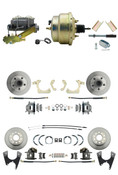 DBK55581012FS-GMFS1-211  - 1955-1958 GM Full Size Front & Rear Power Disc Brake Kit (Impala, Bel Air, Biscayne) & 8" Dual Zinc Booster Conversion Kit w/ Cast Iron Master Cylinder Left Mount Disc/ Disc Proportioning Valve Kit