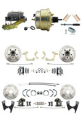 DBK55581012FSLX-GMFS1-211  - 1955-1958 GM Full Size Disc Brake Kit Drilled/Slotted Rotors (Impala, Bel Air, Biscayne) & 8" Dual Zinc Booster Conversion Kit w/ Cast Iron Master Cylinder Left Mount Disc/ Disc Proportioning Valve Kit