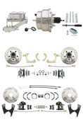 DBK55581012FSLX-GMFS1-331  - 1955-1958 GM Full Size Disc Brake Kit Drilled/Slotted Rotors (Impala, Bel Air, Biscayne) & 8" Dual Chrome Booster Conversion Kit w/ Chrome Master Cylinder Left Mount Disc/ Disc Proportioning Valve Kit