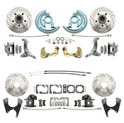 DBK62671012LX  - 1962-1967 Chevrolet Nova Front & Rear Brake Conversion Kit Drilled & Slotted Rotors