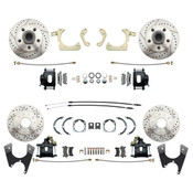 DBK55581012FSLX-B  - 1955-1958 GM Full Size Front & Rear  Disc Brake Kit Black Powder Coated Calipers Drilled/Slotted Rotors (Impala, Bel Air, Biscayne)