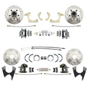 DBK55581012FSLX  - 1955-1958 GM Full Size Front & Rear Disc Brake Kit Drilled/Slotted Rotors (Impala, Bel Air, Biscayne)