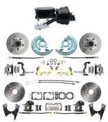 DBK67691012S-GM-415  - 1968-1969 Camaro/ Firebird & 1968-1974 Chevy Nova Front & Rear Power Disc Brake Conversion Kit Standard Rotors w/  8" Dual Powder Coated Black Booster Kit