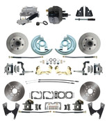DBK67691012S-GM-735  - 1967-1969 Camaro/ Firebird & 1968-1974 Chevy Nova Front & Rear Power Disc Brake Conversion Kit Standard Rotors w/ 9" Dual Powder Coated Black Booster Kit