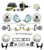 DBK67691012SLX-GM-217  - 1968-1969 Camaro/ Firebird & 1968-1974 Chevy Nova Front & Rear Power Disc Brake Conversion Kit Drilled & Slotted Rotors w/ w/ 9" Dual Zinc Booster Kit