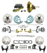DBK67691012SLX-GM-219  - 1968-1969 Camaro/ Firebird & 1968-1974 Chevy Nova Front & Rear Power Disc Brake Conversion Kit Drilled & Slotted Rotors w/ 11" Delco Stamped Booster Kit