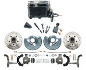 DBK6272LX-MP-110 1962-72 Mopar B & E Body Standard Manual Master Front Disc Brake Conversion Kit w/ Drilled/ Slotted Rotors