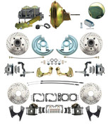 DBK64721012LX-DB-120D  - 1964-1972 GM A Body Front & Rear Power Disc Brake Conversion Kit Drilled & Slotted Rotors w/ 11" Delco Stamped Booster Kit & Casting Number Master