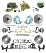 DBK64721012-GM-242  - 1964-1972 GM A Body Front & Rear Power Disc Brake Conversion Kit Standard Rotors w/ 9" Delco Stamped Booster Kit & Casting Number Master