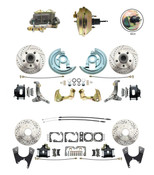 DBK62671012LXB-GM-234  - 1962-1967 Nova Power Front & Rear Disc Brake Conversion Kit  Drilled Slotted Rotors Black Calipers w/ 9" 3 Stud Booster