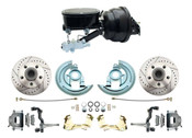 DBK6472LX-GM-401 - 1964-1972 GM A Body Front Power Disc Brake Conversion Kit Drilled & Slotted Rotors w/ 8" Dual  Booster Kit