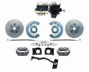 DBK6473LX-FD-256  - 1967-69 Ford Mustang OE Style Power Disc Brake Conversion Kit Drilled/ Slotted Rotors Automatics Only