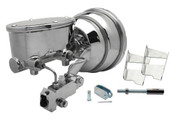 GMFS2-380-  1959-1964 GM Full Size (Impala, Bel Air) 8" Dual Chrome Booster Conversion Kit w/ Flat Top Chrome Master Cylinder Left Mount Disc/ Drum Proportioning Valve Kit