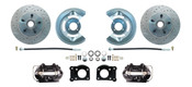 DBK6473LX-B  - 1964.5 - 1973 Mustang Disc Brake Conversion Kit Drilled & Slotted Rotors Black Calipers
