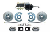 DBK6473LXB-FD-250  - 1964.5-1966 Ford Mustang Front Power Disc Brake Conversion Drilled/ Slotted Rotors Black Calipers