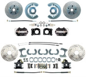 DBK6473-9-LXB- 1964.5-1966 Ford Mustang Front & Rear Disc Brake Conversion Black Calipers