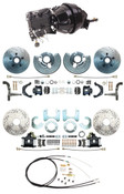 DBK6272834LXB-BB-MP-715 - 1962-1972 Mopar B-Body & E-Body High Performance Big Brake Kit w/ Powder Coated Black Calipers & Booster Kit & O.E. Style Booster 