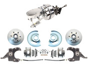 DBK6370D-CT-303 1967-1970 Chevy Truck 2" Drop Disc Brake Conversion Kit 6 Lug  9" Dual Chrome Power Booster Conversion Kit Oval Master (Disc/Drum)