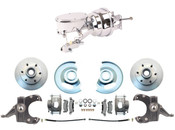 DBK6370D- CT-301  1963-1966 Chevy Truck 2" Drop Disc Brake Conversion Kit 6 Lug 8" Dual Chrome / Oval Style Master Booster Conversion Kit (Disc/ Drum)