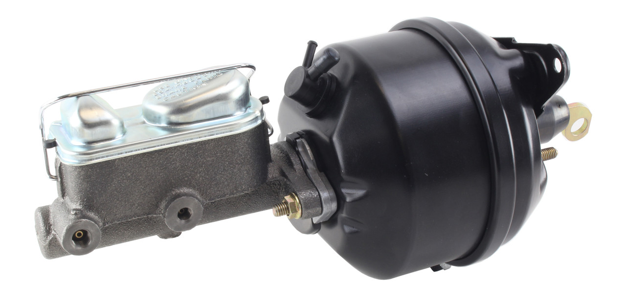 Black Power Brake Booster & Master Cylinder Combo For 1967-69 Ford Mustang W/ Adjustable Valve