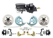 DBK6472LXB-GM-582 - 1964-1972 GM A Body Front Power Adjustable Oval Master Cylinder Kit Black Calipers