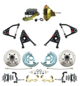 DBK6769LX-GM-227 -CA- 1967-1969 F Body 1968-1974 X Body Front 11" Power Disc Brake Conversion Kit Drilled & Slotted Rotors & Tubular Control Arm Set